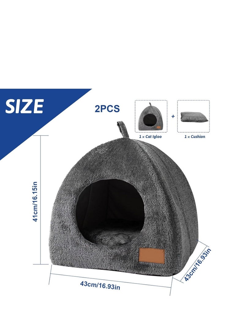 A.M Cat Kennel Portable Cat House Bed Triangle Animals Shelter Pet Beds for Cat Cat Bed Igloo Cat Cave Nest Sleeping Bed for Kitten Cat L Cat Nest - Image 5