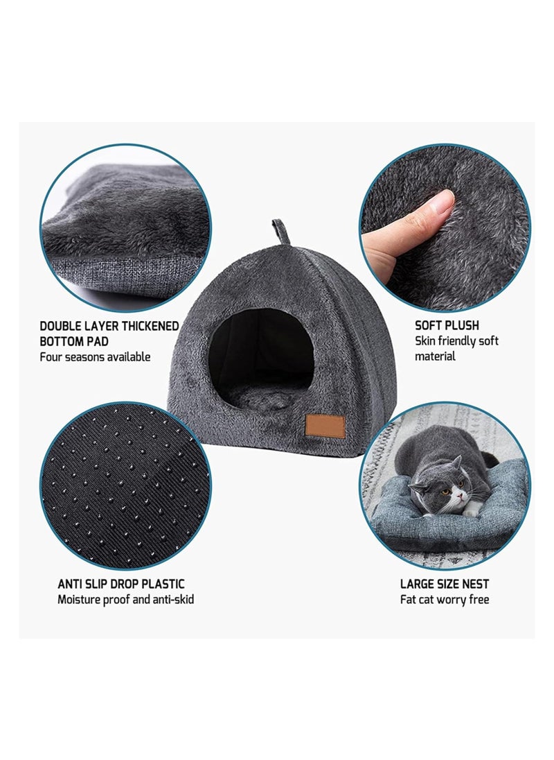 Cat Kennel Portable Cat House Bed Triangle Animals Shelter Pet Beds for Cat Cat Bed Igloo Cat Cave Nest Sleeping Bed for Kitten Cat L Cat Nest