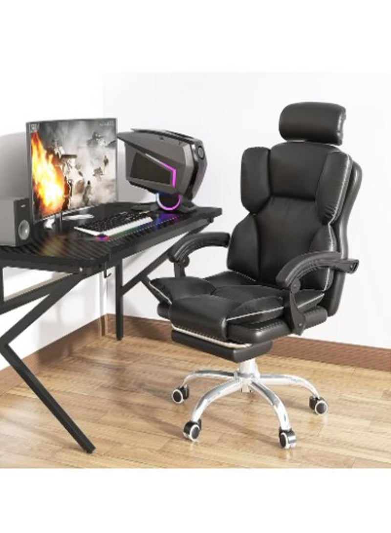 Generic Gaming Office Chair High Back Ergonomic Desk Computer Chair with Lumbar Support Retractable Footrest Adjustable Swivel and Arm-Rest  - Image 2