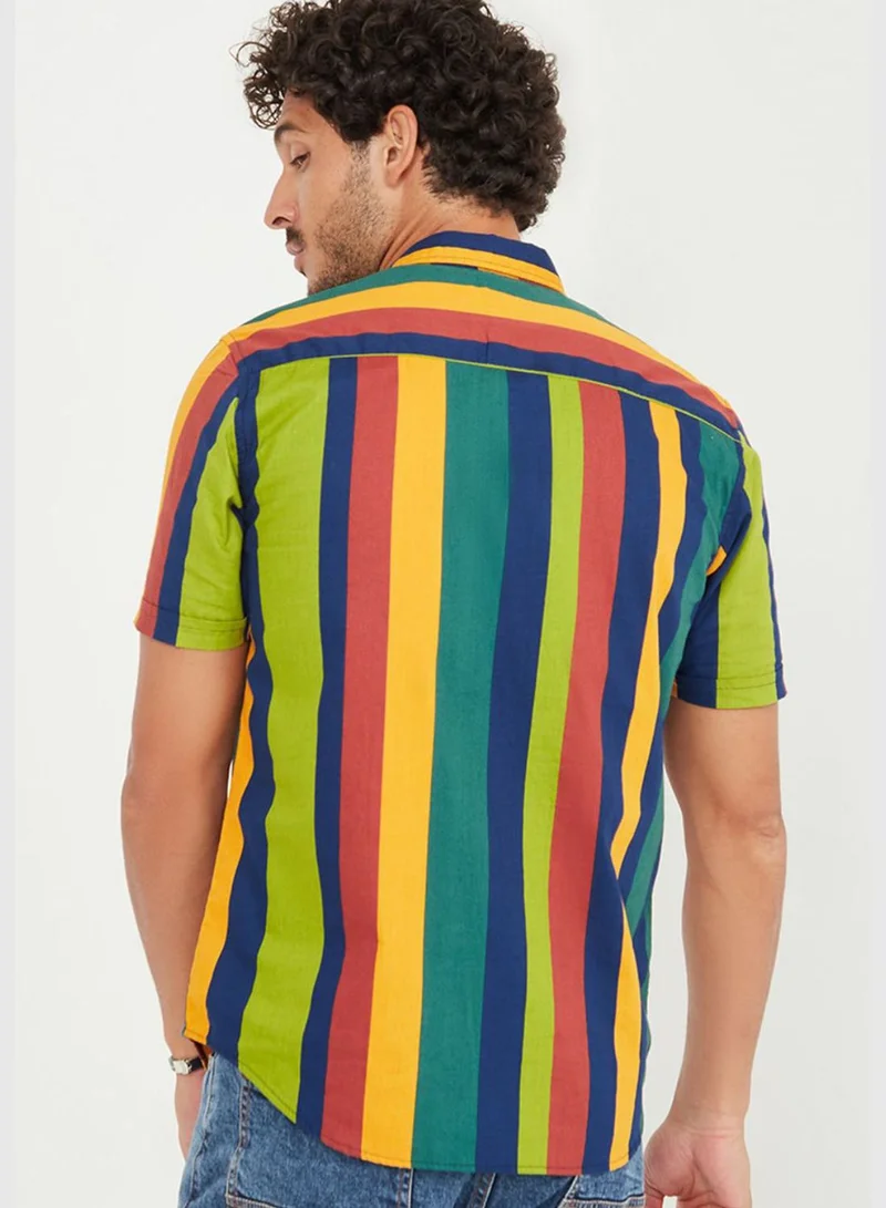 Campus Sutra Striped Shirt