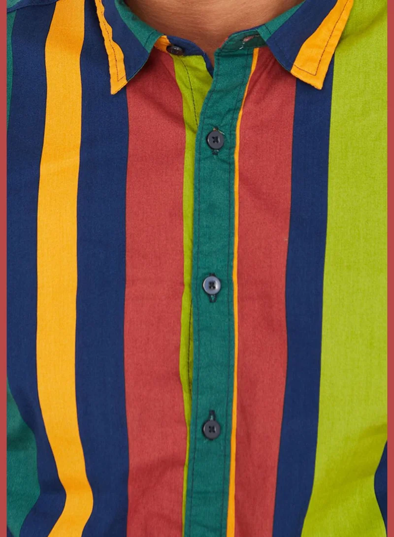 Campus Sutra Striped Shirt