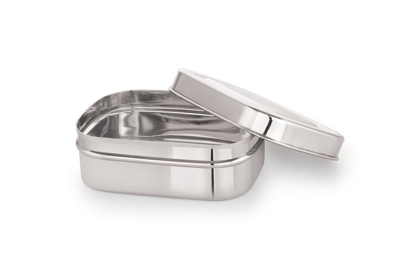 coconut Stainless Steel Rectangle Box - Food Grade, Strong, Heavy Gauge, Long Lasting, Mirror Finish, Tiffin/Lunch Box/Meal Box for School/College/Office - 1 Unit (Small - 350ML) - Image 2