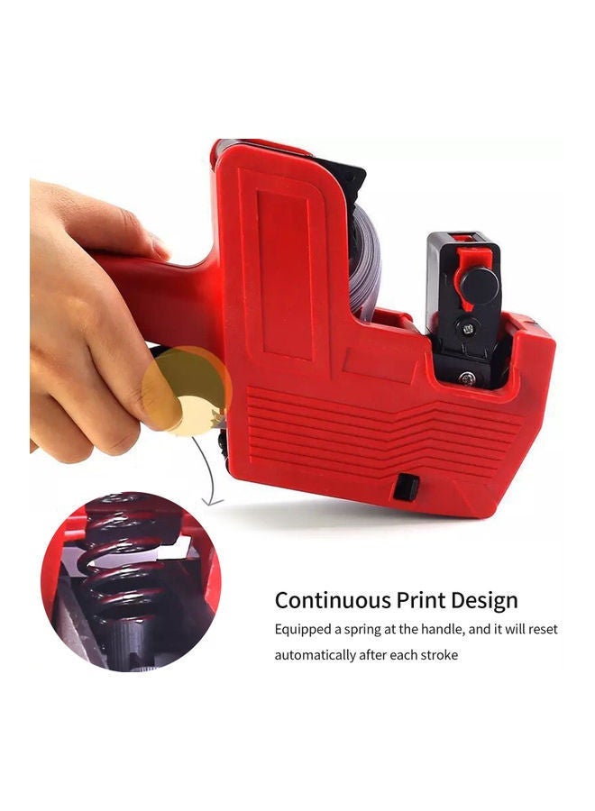 NIBEMINENT 8-Digit Price Tag Label Date Maker Machine with 2 Labels Red/White - Image 5