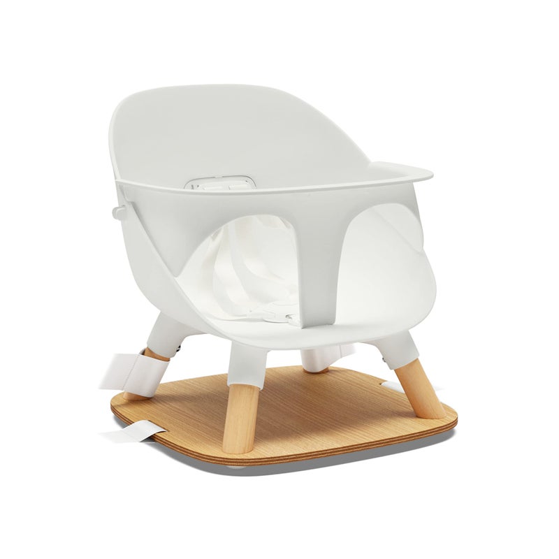 Lalo The Booster Seat for Babies & Toddlers, Children's Booster Seat, Easy to Clean Five-Point Safety Harness & Durable Non-Toxic Plastic Seat & Belly Bar - Coconut - Image 1