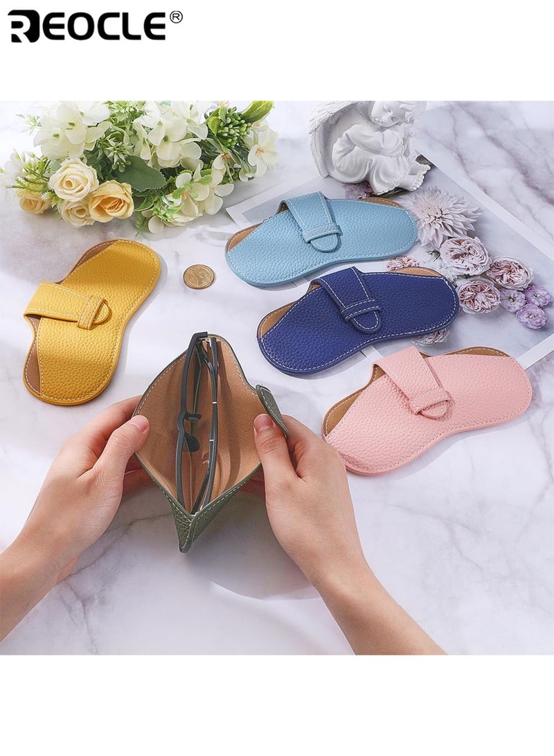 حالة النظارات لينة المحمولة العالمية جلد طبيعي نحيف النظارات الحقيبة للنظارات الشمسية نظارات القراءة نظارات مقاومة للخدش خفيفة الوزن مثالية للطلاب البالغين