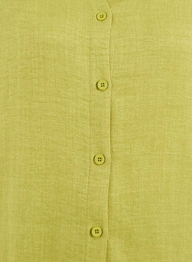Styli Regular Fit Spread Collar Shirt with Back Button Detail