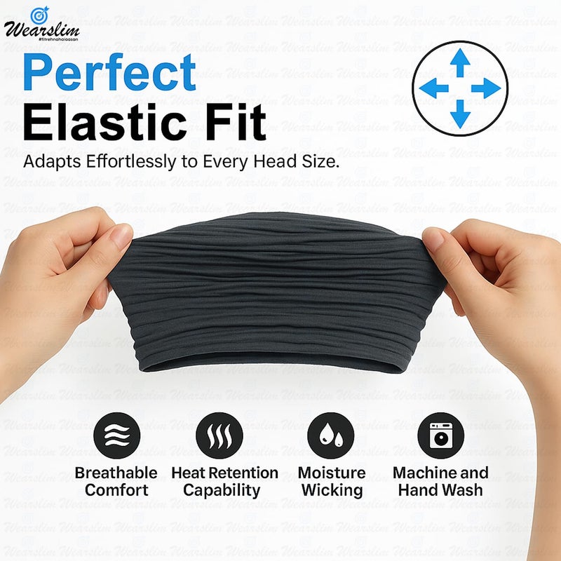 Wearslim قبعات صوف دافئة ®، قبعة رأس مع دفاية رقبة مجموعة قبعات وشالات شتوية للرجال والنساء - Image 3