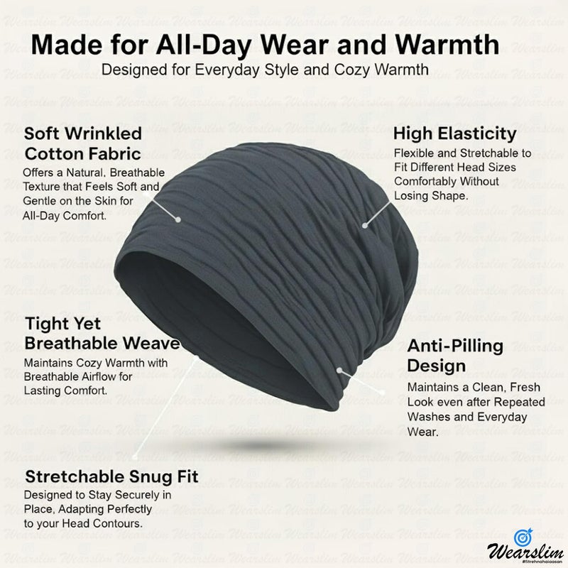 Wearslim قبعات صوف دافئة ®، قبعة رأس مع دفاية رقبة مجموعة قبعات وشالات شتوية للرجال والنساء - Image 4