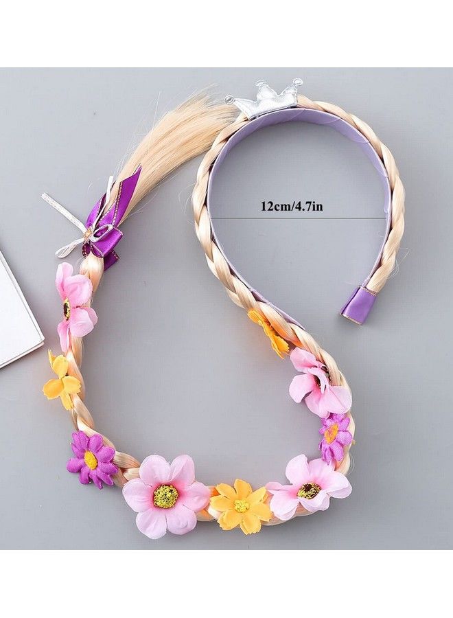 Yosbabe إكسسوارات تلبيس الأميرة رابونزل للبنات بما في ذلك شعر رابونزل وتاج وصولجان وقفازات وقلادة وأقراط وهدايا حفلات رابونزل صوفيا وإكسسوارات أزياء الأميرات للبنات - Image 4