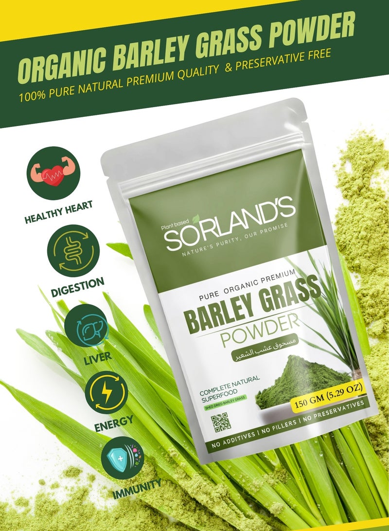 Sorland's Organic Barley Grass Powder- 150g | Superfood Rich in Antioxidants, Vitamins & Minerals | Detoxify, Energize & Boost Immunity, Digestive Health | Non-GMO, Gluten Free - Image 4