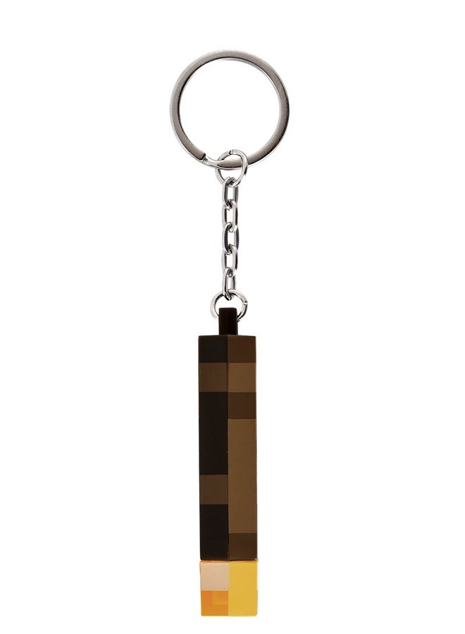 Minecraft Key Chain - Torch LED Keychain Toy Night Light - Image 1