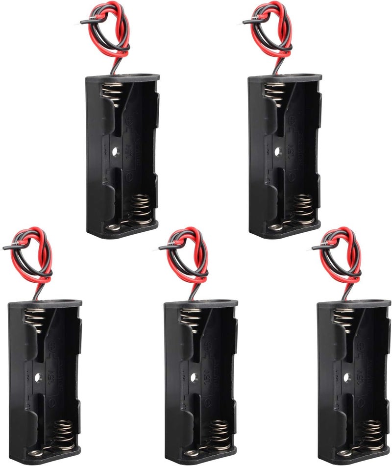 5pcs 2-Position AAA Battery Holder Base, 2-Cell AAA Battery Compartment, Wired Series-Connected 3V Battery Box - Image 2