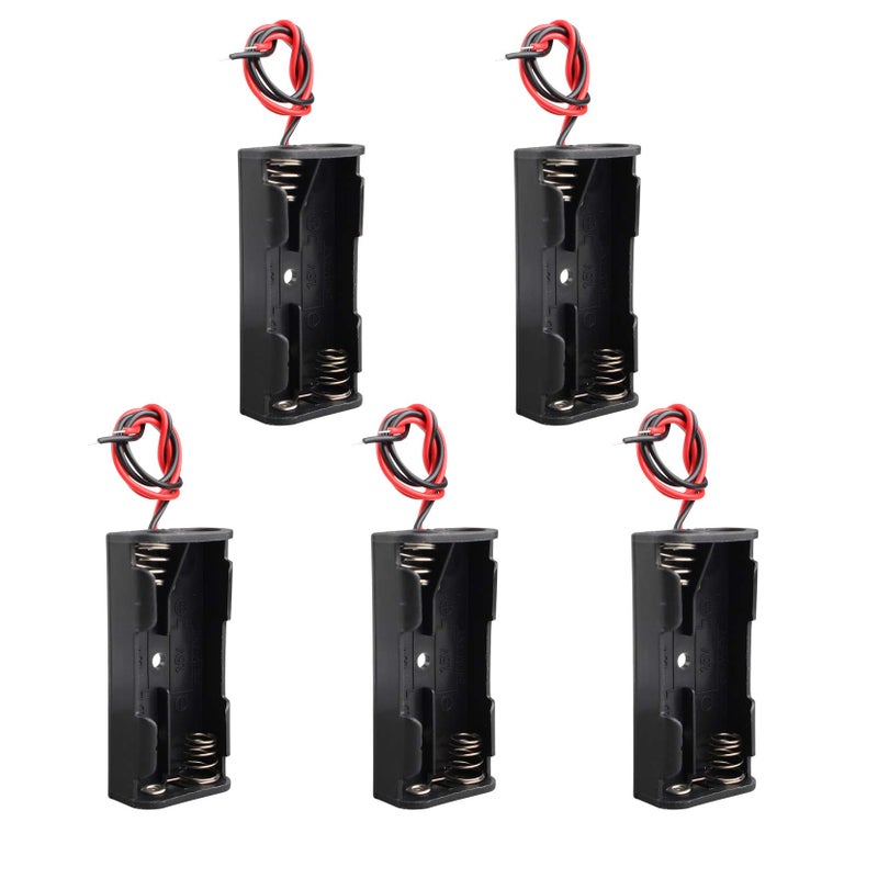 5pcs 2-Position AAA Battery Holder Base, 2-Cell AAA Battery Compartment, Wired Series-Connected 3V Battery Box - Image 1