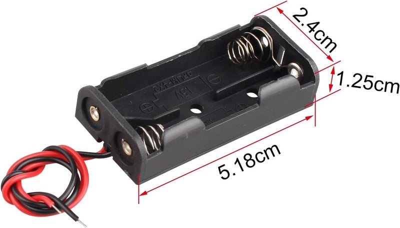 5pcs 2-Position AAA Battery Holder Base, 2-Cell AAA Battery Compartment, Wired Series-Connected 3V Battery Box - Image 4