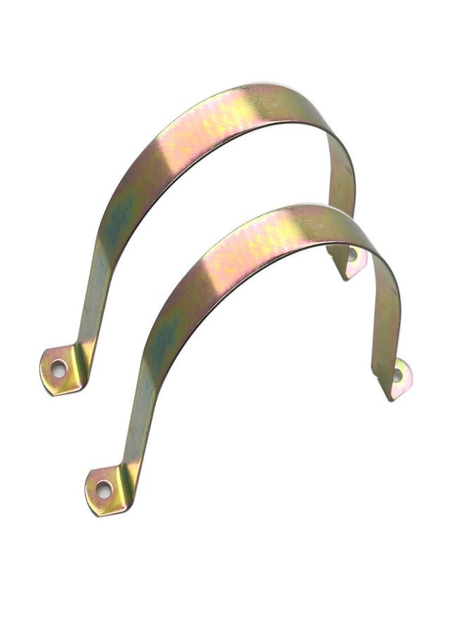 ZLYY 6inch Pipe Strap Clamp,Two Holes,Galvanized,U-Tube Strap Clamp,U Bracket Tube Clip,Secures Conduit（2Pcs,6inch,Brass tone, 185mmmm) - Image 2
