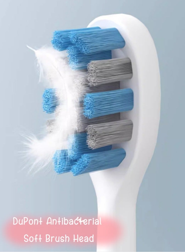 Electric Toothbrush Adult Home Magnetic Suspension Soundwave Electric Soft Hair Toothbrush Charging Couple Gift Gift 【 Soft Mist Blue Gift Box 】 5 DuPont Antibacterial Soft Brush Heads - Image 4