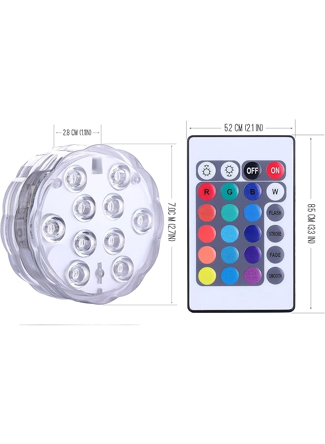 erorex Submersible Led Lights Remote Control Battery Powered Rgb Multi Color Changing Waterproof Light For Pool Vase Base Spa Aquarium Pond Hot Tub Decoration Party Set Of 1 - Image 3