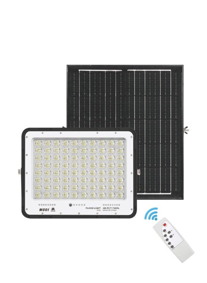 MODI Solar LED Flood Light 400W IP65 Waterproof Outdoor Lamp with Remote Control Auto ON/OFF IP65 Waterproof Lighting for Yard, Wall & Warehouse - Image 2
