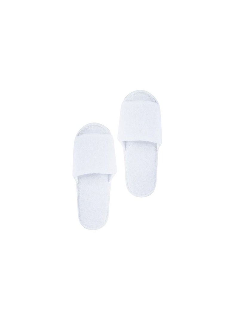 Diva Disposable Towelling Slippers - Open-Toe White (10pcs), Comfortable and Hygienic