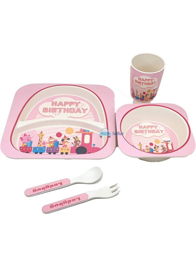 FunBlast Bamboo Fibre Kids Crockery Set Dining Setfeeding Set For Babies New Born Baby Utensils And Dishes Kids Infantmulti Color - Image 2