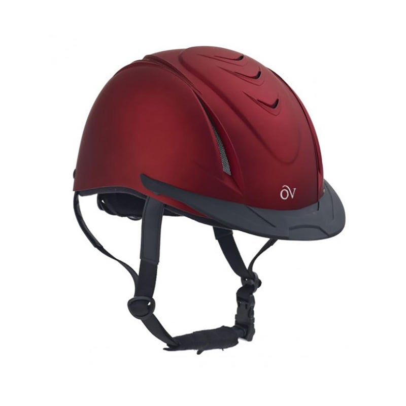 Ovation Adults' Equestrian Horse Riding Lightweight Comfortable Adjustable Low-Profile Metallic Schooler Helmet, Red, L/XL - Image 5