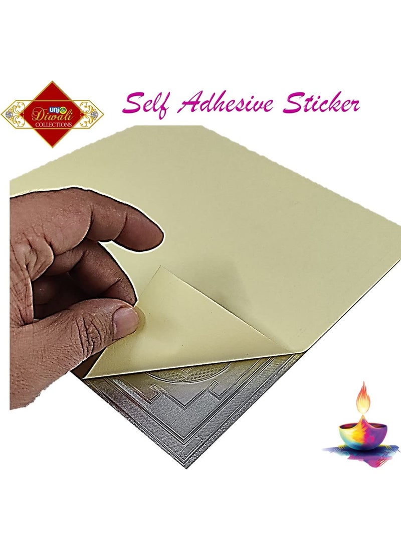 Uniq - UNIq Diwali 3D Gold Foil Plated Self Adhesive A3Large Size  with Kuber Shri Ganesh Lakshmi Saraswati for WealthPowerMoneyProsperityKnowledgeSkills - Image 1