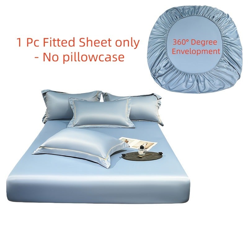 Cooling Bed Sheet for Hot Sleepers, Summer Breathable Mattress Protector with 360° Elastic - Cooling Fabric, 9 Colors, Anti-Wrinkle Fade & Shrink, Machine Washable - Image 1
