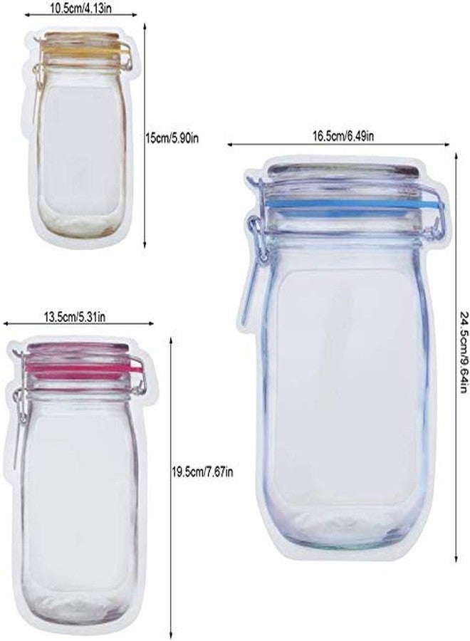 INKULTURE 15 Pcs Mason Jar Ziplock Bags Storage, Reusable Freezer Bags (Polyethylene, Multicolour) - Image 5