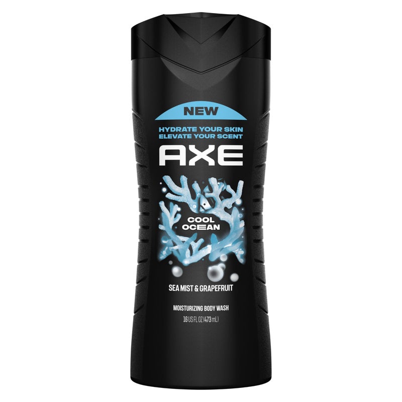 AXE Cool Ocean Men's Body Wash With Essential Oils 12H Refreshing Scent Body Wash For Men, Clean and Fresh Scent 16 oz - Image 1