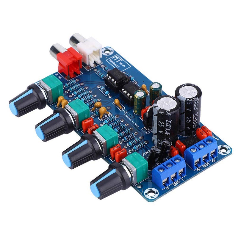 NE5532 Preamp Board 4 Channel HIFI Stereo Amplifier with Bass Treble Volume Control AC 12V 18V Power Supply - Image 2