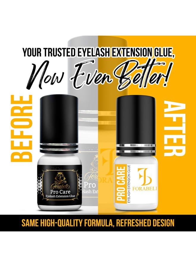 Forabeli Pro Care Lash Extension Glue - 1-2 Sec Fast Dry, 8 Week Retention, Advanced Bonding System, Strong Black Eyelash Adhesive for Professional Use - Image 3