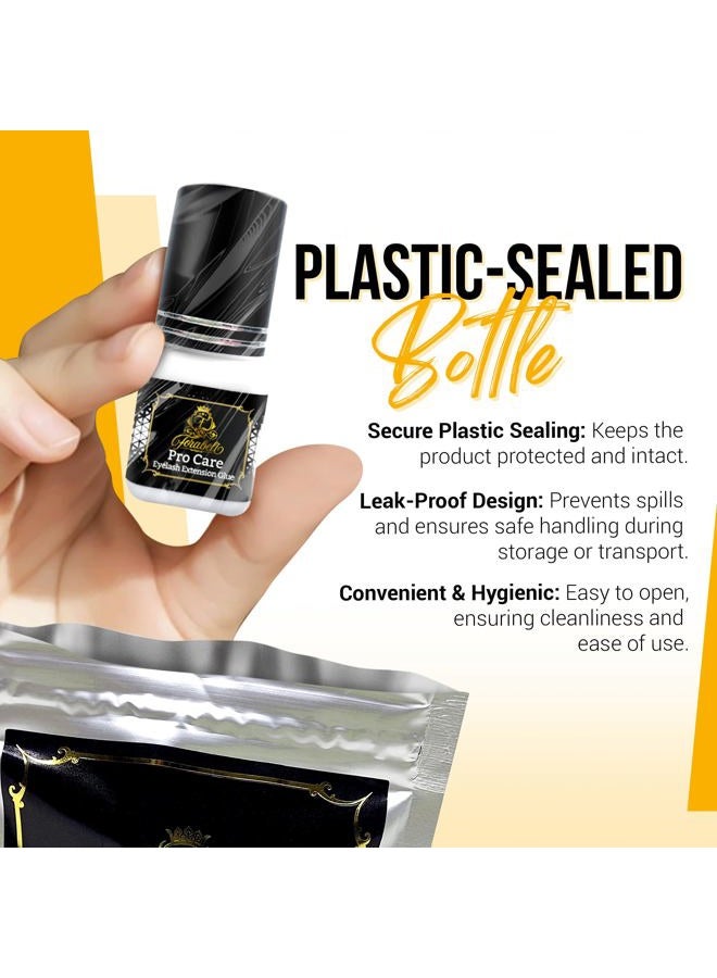 Forabeli Pro Care Lash Extension Glue - 1-2 Sec Fast Dry, 8 Week Retention, Advanced Bonding System, Strong Black Eyelash Adhesive for Professional Use - Image 2