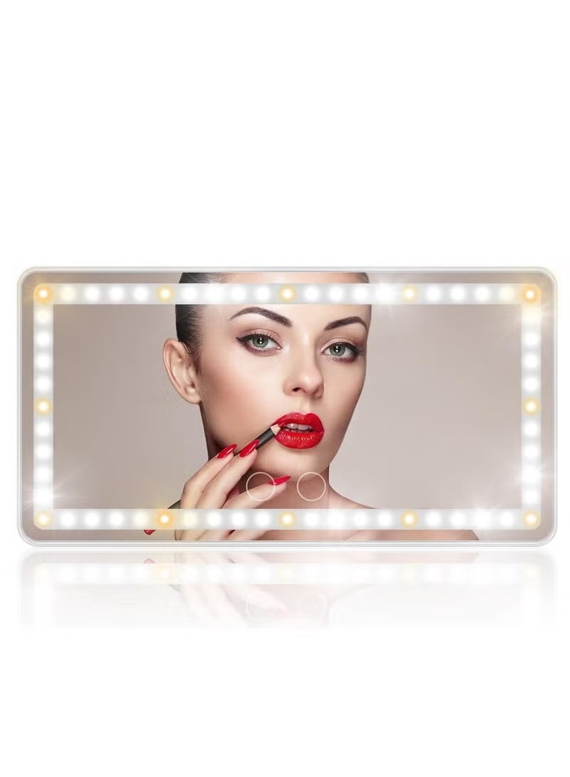 REBENUO Car Vanity Mirror Rechargeable Makeup Car Visor Mirror 60 Leds 3 Light Modes with Touch on Screen for Car Truck Suv - Image 3