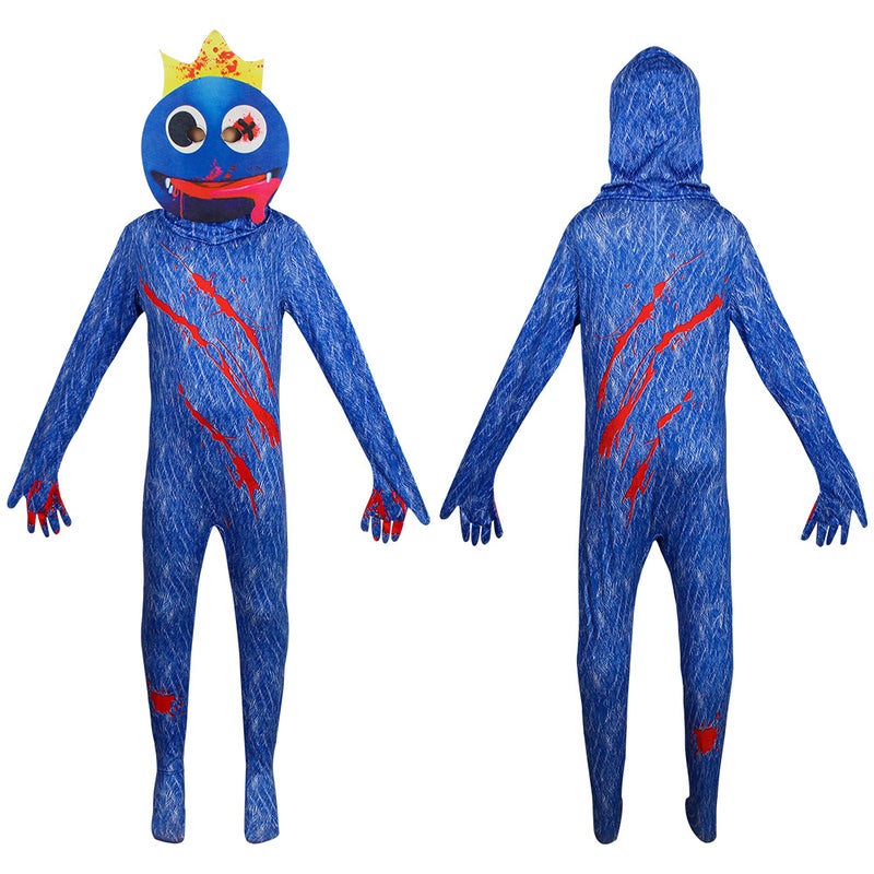 Halloween Rainbow Friends Cosplay Clothes Blue Little Monster Costume Jumpsuit Rainbow Friends Cosplay Outfit - Image 1