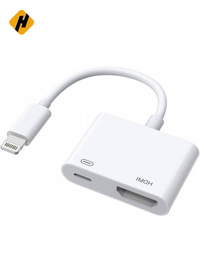 هوها [Apple MFI Certified] Lightning to HDMI Adapter for iPhone to TV ، 1080p Digital AD AV AVALS CONCETRONCER  - Image 1