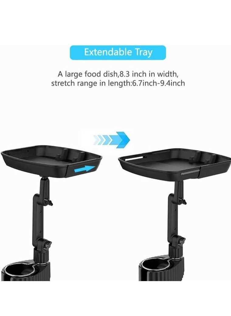 HARLEY FITNESS - 2 in 1 Multifunctional Car Cup Drink Holder, Expander Adjustable Detachable Food Tray, can extend to 9.4x8.3 inch, with flexible silicone phone slot - Image 1