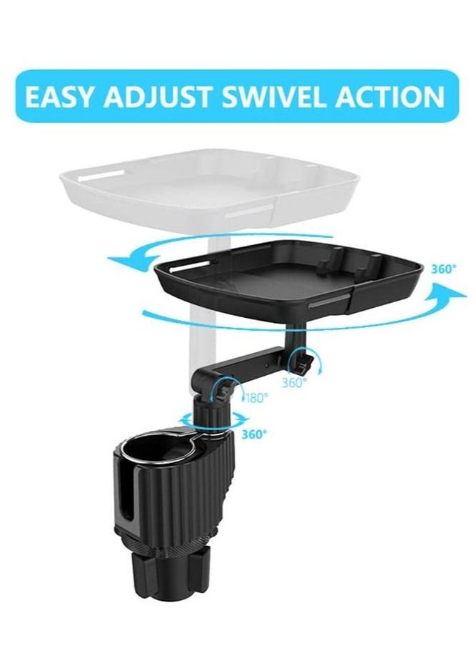 HARLEY FITNESS - 2 in 1 Multifunctional Car Cup Drink Holder, Expander Adjustable Detachable Food Tray, can extend to 9.4x8.3 inch, with flexible silicone phone slot - Image 1