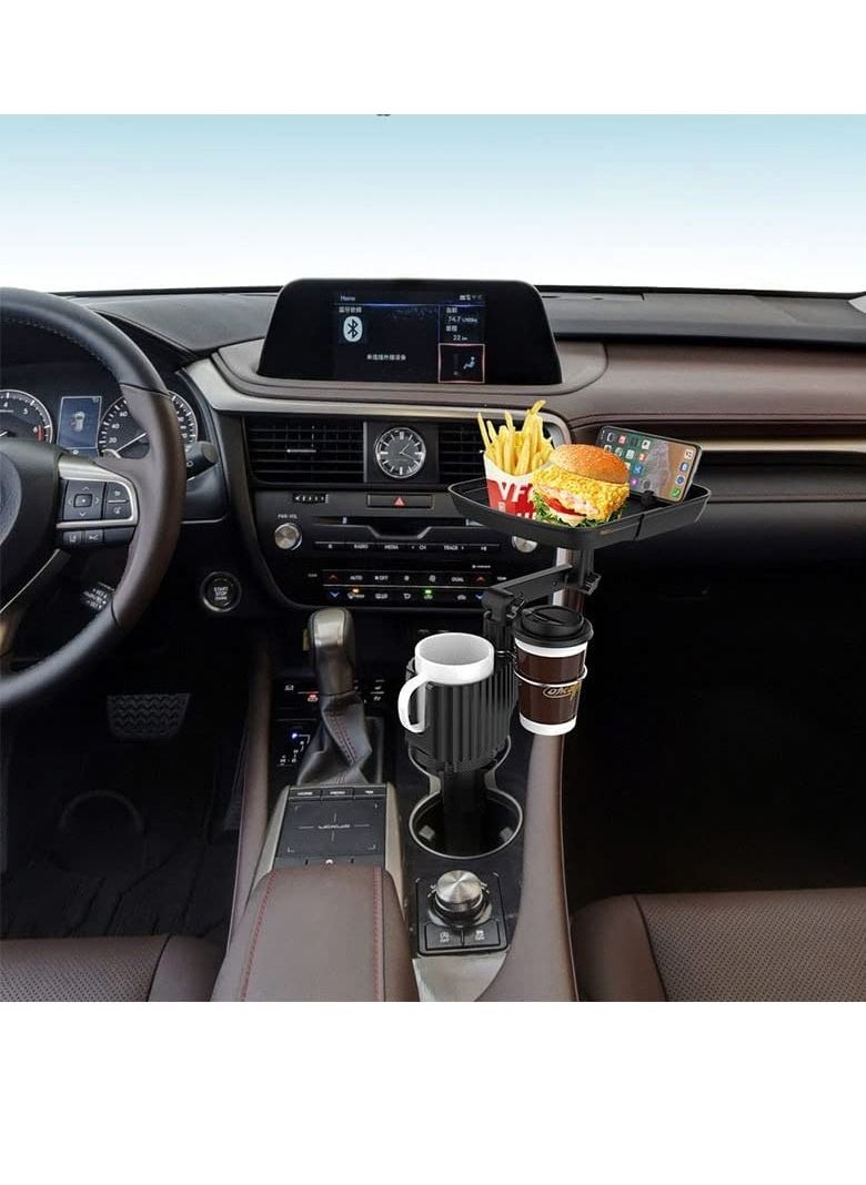 HARLEY FITNESS - 2 in 1 Multifunctional Car Cup Drink Holder, Expander Adjustable Detachable Food Tray, can extend to 9.4x8.3 inch, with flexible silicone phone slot - Image 1