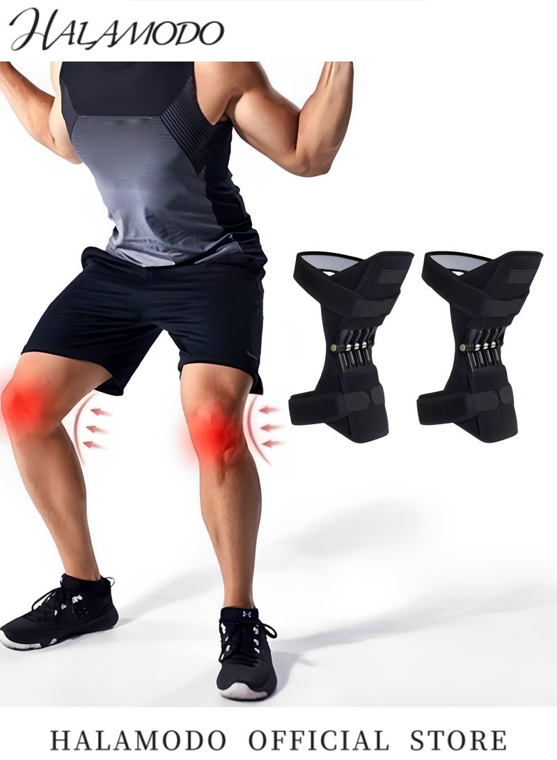 هالامودو حزام دعم الركبة متعدد الوظائف تصميم زنبركي قوي لتقليل الضغط أثناء التمرين مواد مريحة وقابلة للتنفس مناسبة للرياضات عالية الكثافة لحماية مفصل الركبة - Image 2