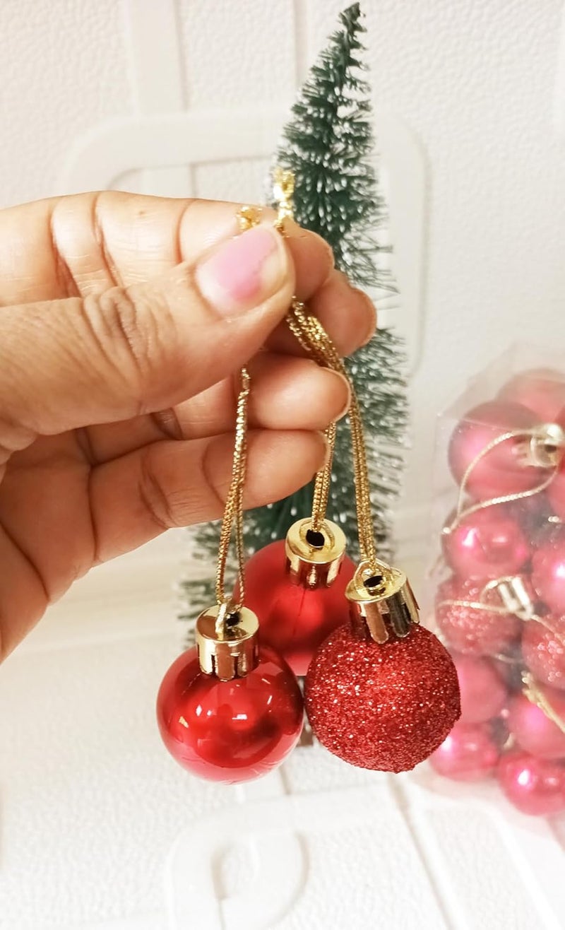 Elite Store Christmas Tree Ornaments Hanging Balls for Xmas DecorationParty FavourFestivalHome DecorLiving Room 30 Pieces Red - Image 4