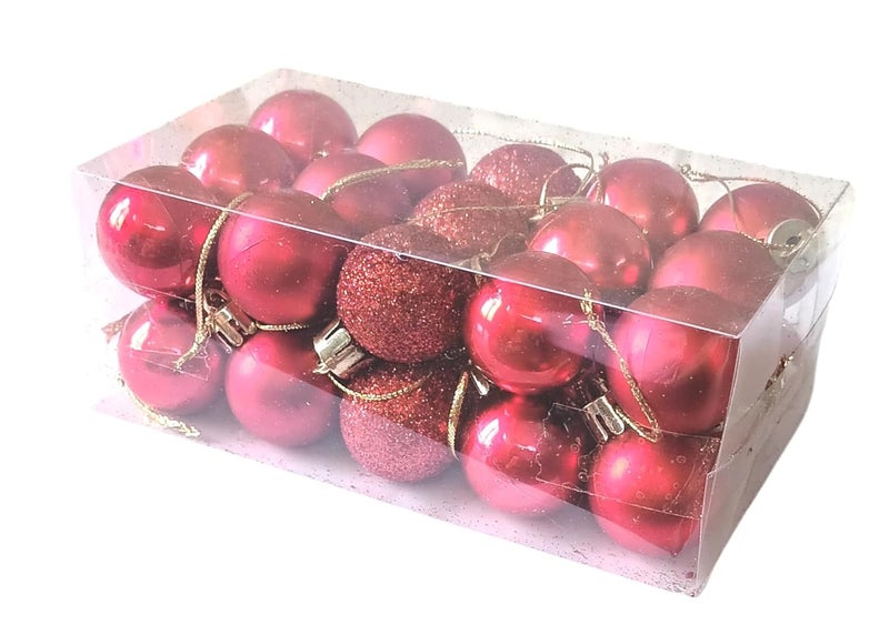 Elite Store Christmas Tree Ornaments Hanging Balls for Xmas DecorationParty FavourFestivalHome DecorLiving Room 30 Pieces Red - Image 1