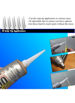 E6000 Plus Adhesive Bundle 1.9 Fl Oz Tube With 10 Snip Tip Applicators Set Of 5 Plastic Spreader Tools And Set Of 5 Nail Dotting Tools Doubleheaded With Various Sizes For Optimal Application  - Image 5