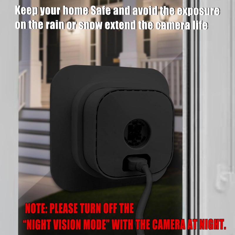 REEYEAR 2 Pack Window Mount Compatible with Blink 2/1 Mini Indoor, Secured Camera Glass Wall Holder for Single Pane Glass Windows/Doors for Outside Security Monitoring,Black - Image 5