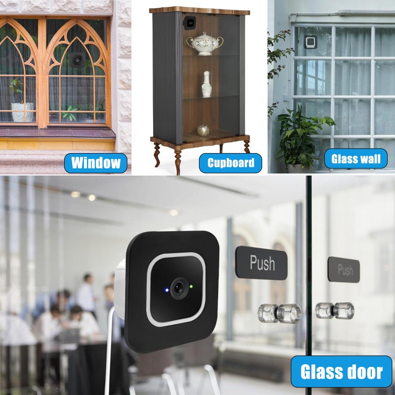 REEYEAR 2 Pack Window Mount Compatible with Blink 2/1 Mini Indoor, Secured Camera Glass Wall Holder for Single Pane Glass Windows/Doors for Outside Security Monitoring,Black - Image 3