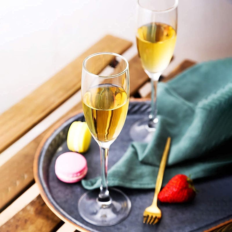 RAGYULA RAGYULA Classic Champagne Flutes Set of 6 Premium Stemmed Champagne Glasses Sparkling Wine Glass Crystal Clear Glass Gift for Wedding Anniversary Christmas - Image 2