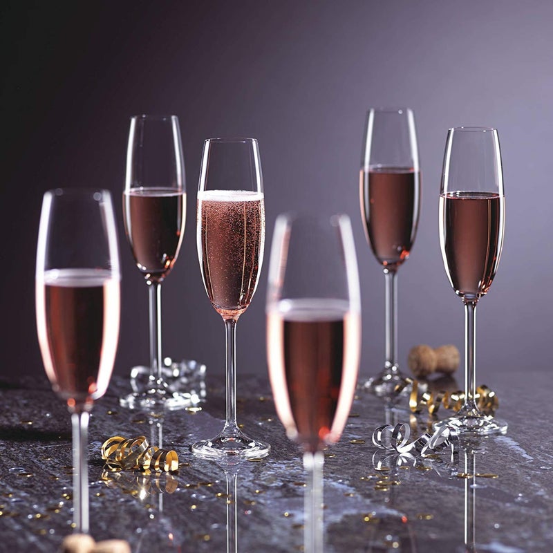 RAGYULA RAGYULA Classic Champagne Flutes Set of 6 Premium Stemmed Champagne Glasses Sparkling Wine Glass Crystal Clear Glass Gift for Wedding Anniversary Christmas - Image 1