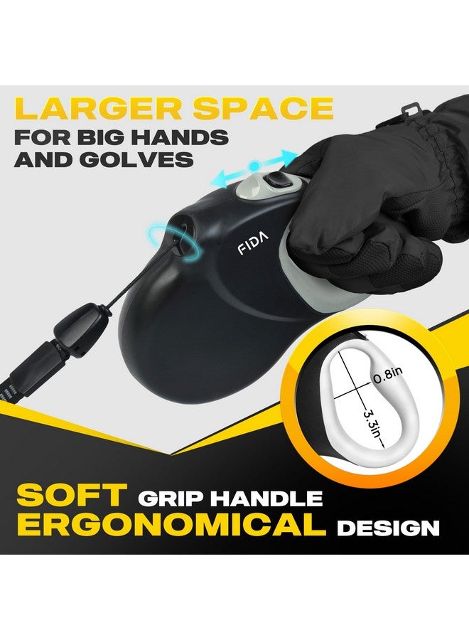 Fida Upgraded Retractable Dog Leash 30ft, Heavy Duty Pet Walking Leash for Medium/Large Breed up to 110 lbs, 360° Tangle-Free Long Retract Dog Lead, Soft Grip, One-Hand Brake, Black - Image 5