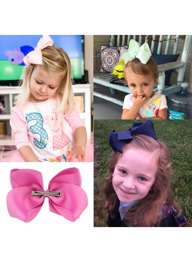 Tergy 50pcs 6 Inches Large Hair Bows Alligator Clips Grosgrain Ribbon Hair Barrettes Accessories for Toddlers Teens School Girls - Image 2