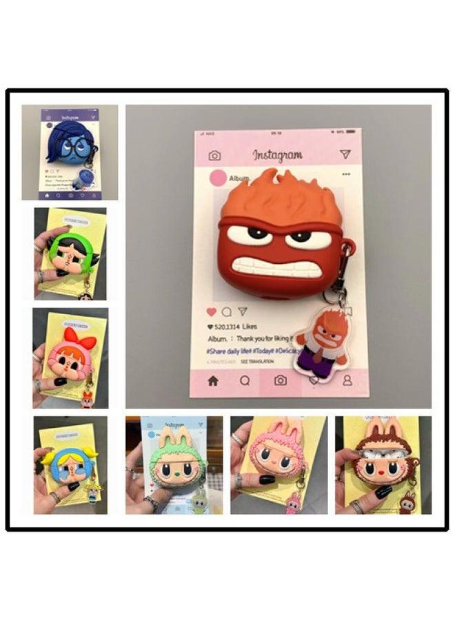 Mind Secret Force Earphone Case Suitable For Airpods4 Apple Wireless Bluetooth 1/2/3/Pro2-Color:Little Policewoman With Blue Headgear And Black Hair + Pendant-Applicable Models:Airpods 1/2 Generation - Image 2