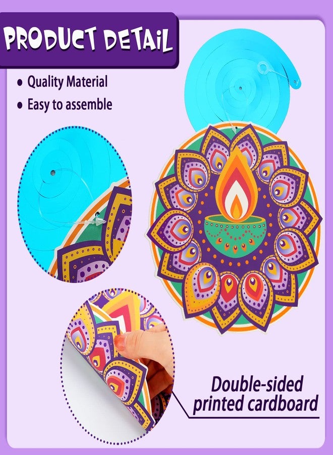 Lincia 38 Pcs Diwali Party Decorations for Home Happy Diwali Banner Deepavali Hanging Swirls Kit Festival Lights Party Decorations Indian Party Supplies Indoor Outdoor Decor - Image 5
